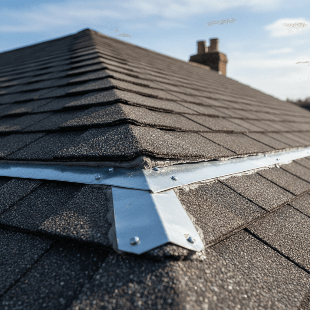 Slate roof repair with individual tiles replaced and sealed