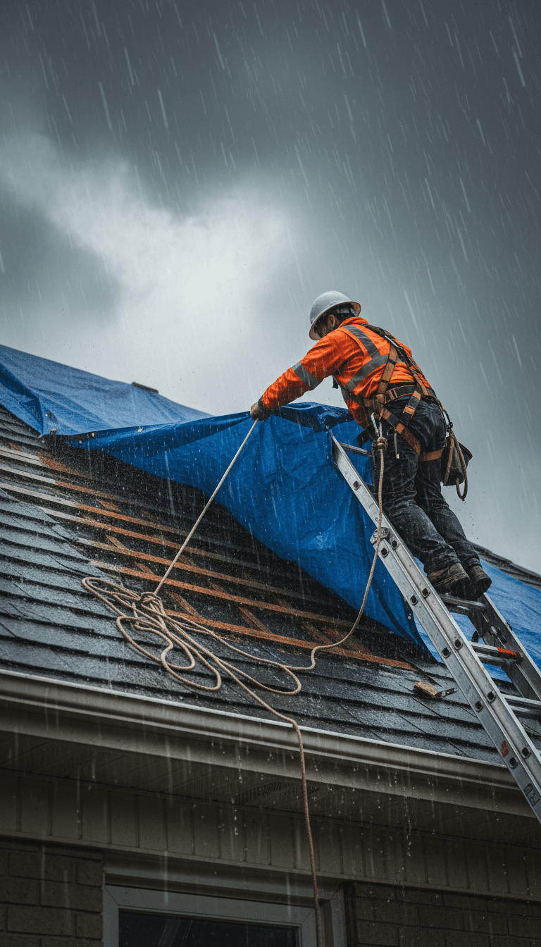 Emergency roof repair work