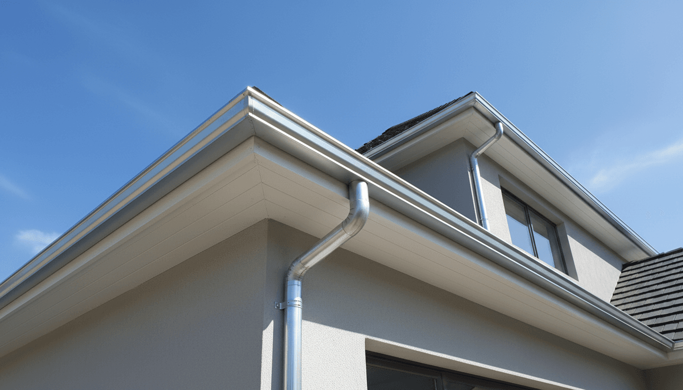 Completed gutter cleaning and installation work on residential property